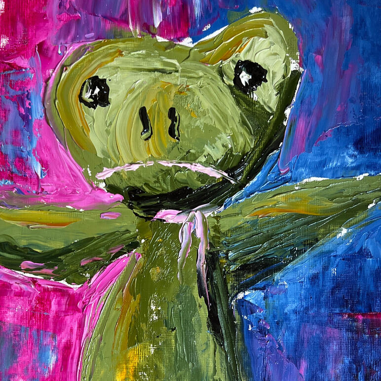 Frog Plushie POP- Oil Paint