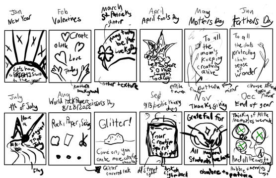 Specific Celebrations Idea Sketches